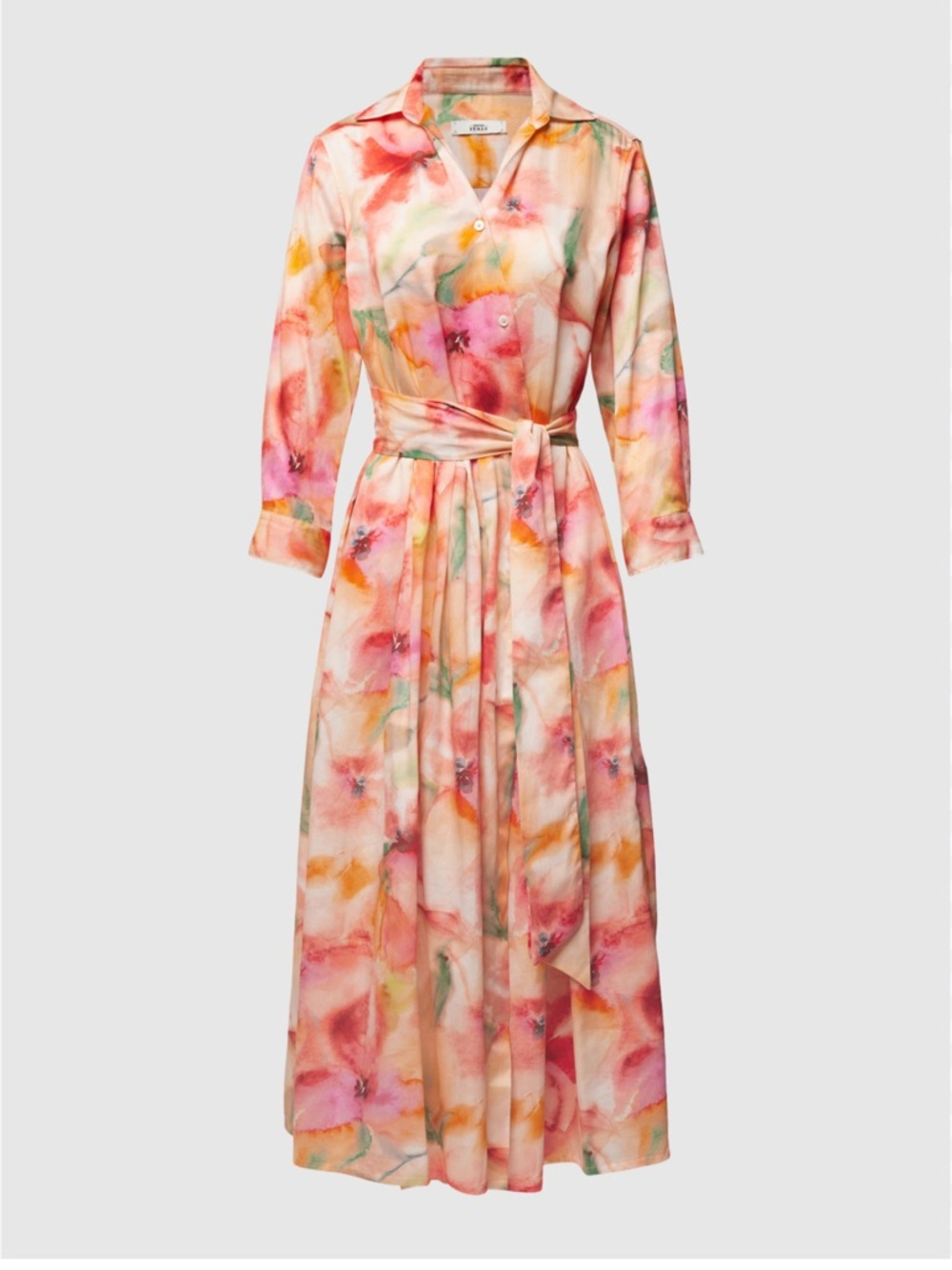 0039 Italy Julene Wrap Dress Pink Apricot Rose Size XL 100% Cotton